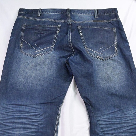 B Tuff 42 x 32 Country Road Bootcut Dark Wash Bold Stitch‎ Denim Jeans - Picture 6 of 7